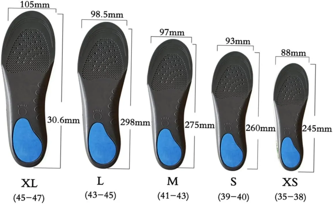 1 Pair Flat Foot Correcting Insoles with Arch Support for Casual and Sports Shoes Damping Shoe Cushions for Men and Women for Relief and Foot Care