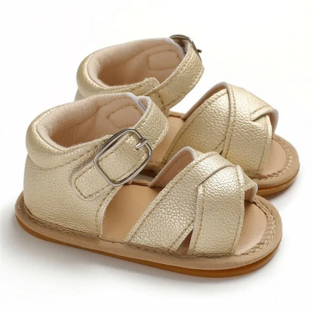 2019 Baby Summer Shoes Newborn Infant Baby Girls Boys Shoes Solid Non-slip PU Leather Breathable Toddler Shoes 0-18M