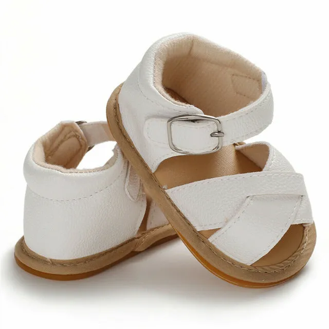2019 Baby Summer Shoes Newborn Infant Baby Girls Boys Shoes Solid Non-slip PU Leather Breathable Toddler Shoes 0-18M