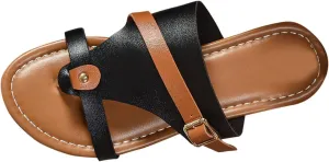2025 Summer Trendy Thong Sandals Women, Women's Stylish Flip Flops Comfort Soft Cushion Slip On Slides Strappy Flats