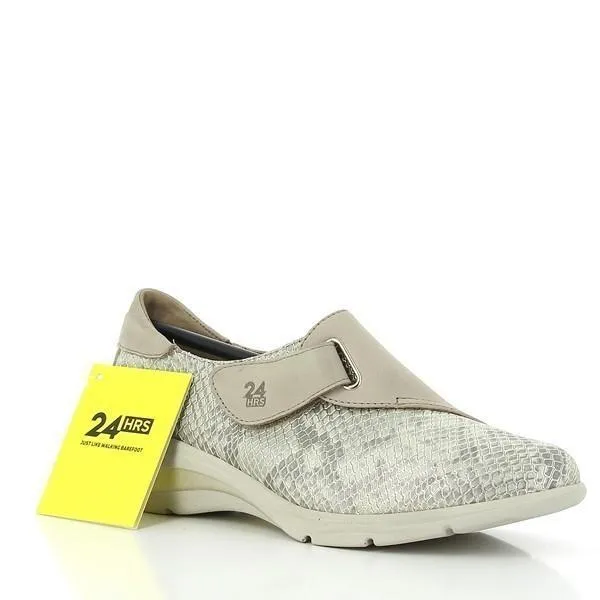 24 Hrs 24032 Snake Print Beige Sneakers