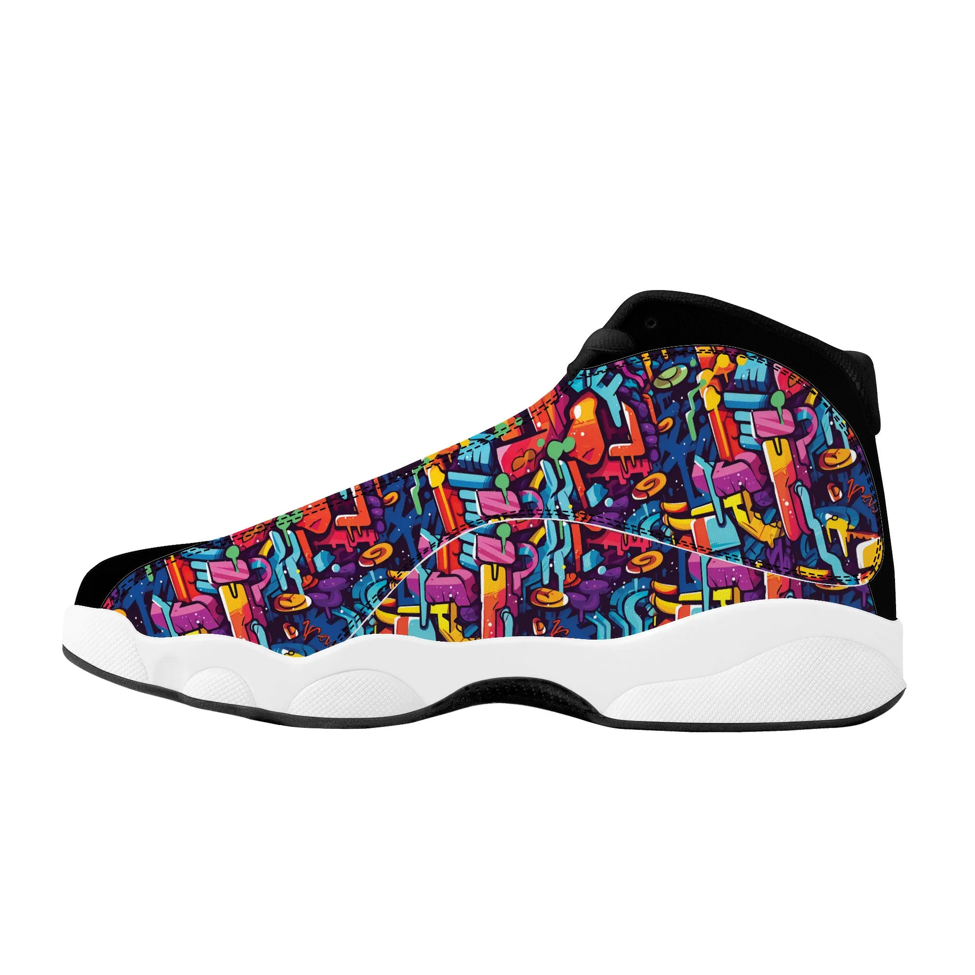 3D Abstract Street Art Graffiti High-Performance Basketball Shoes