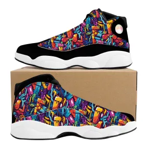 3D Abstract Street Art Graffiti High-Performance Basketball Shoes