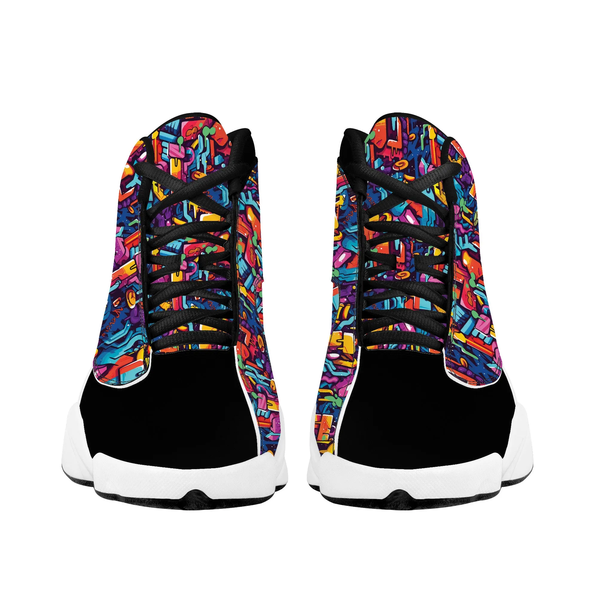 3D Abstract Street Art Graffiti High-Performance Basketball Shoes