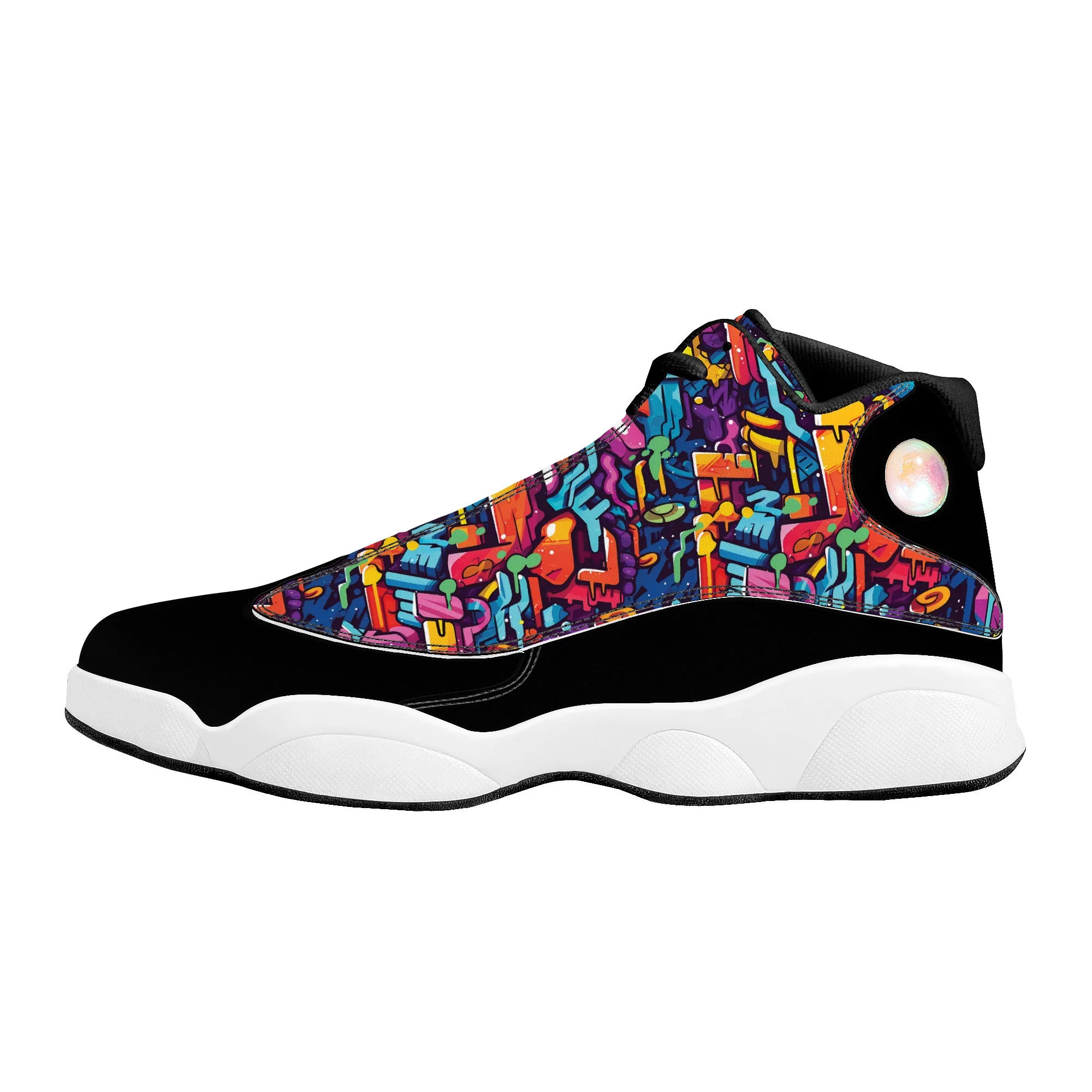3D Abstract Street Art Graffiti High-Performance Basketball Shoes