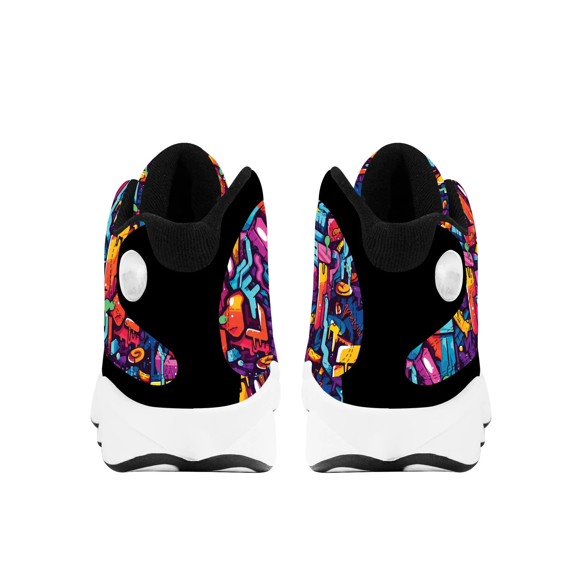 3D Abstract Street Art Graffiti High-Performance Basketball Shoes