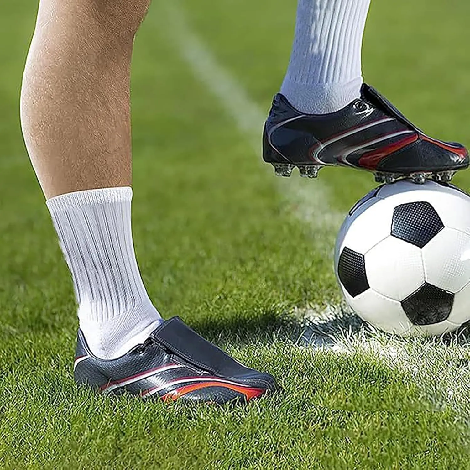 8 Pairs 9-12 Years Old Kids Soccer Grip Socks Anti Slip Athletic Socks Cushioned Football Crew Socks for Teens Boys