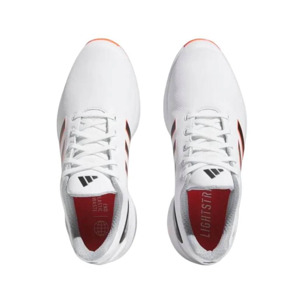 Adidas Men's ZG23 Golf Shoes - White/Black/Semi Solar Red