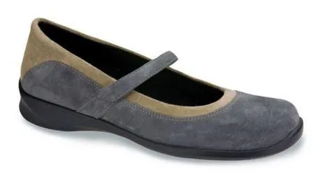 Aetrex Women's E367 Julia Grey Mary Jane Wrap Around Wide Casual Shoe