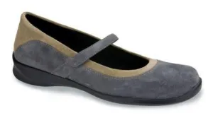 Aetrex Women's E367 Julia Grey Mary Jane Wrap Around Wide Casual Shoe