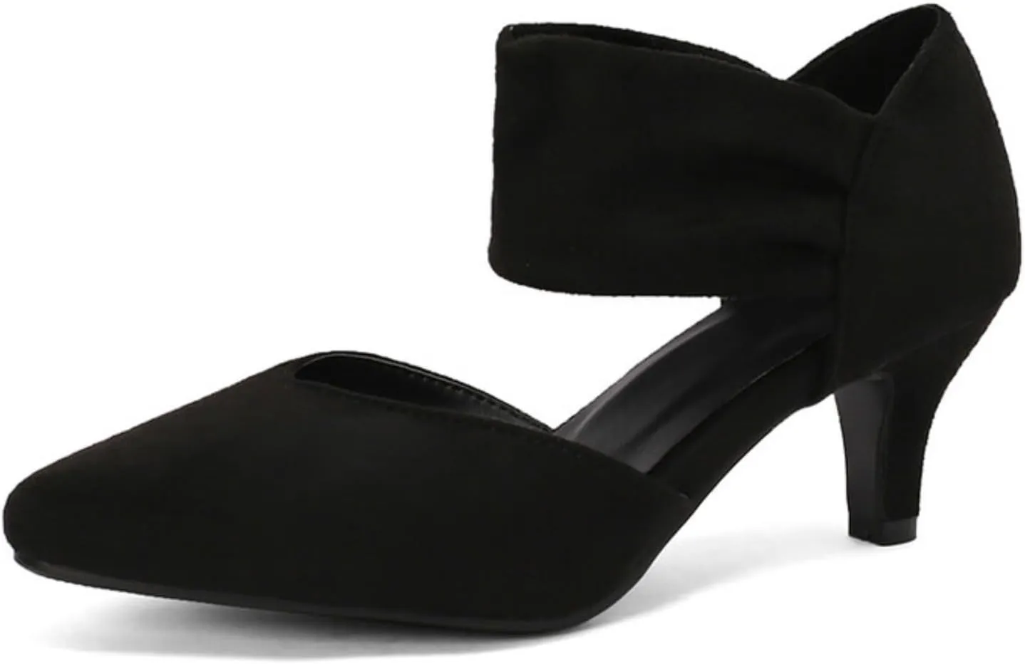 Aflngle Women's Pointed Closed Toe Kitten Low Heel Mary Jane Dress Shoes Comfortable Slip On Ankle Strap Hollow Sandals Elegant Party Wedding Bridal Pumps