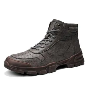 Angelo Ricci™ Brand Pattern Genuine Leather Boots
