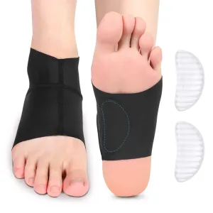 Arch Support Brace, Ankle Sleeve with Arch Support Ankle Protector Wrap with Gel Pads for Plantar Fasciitis, Heel Spurs, Feet Pain, Flat Arches Pain Relief, Fits Men and Women(1 Pair)