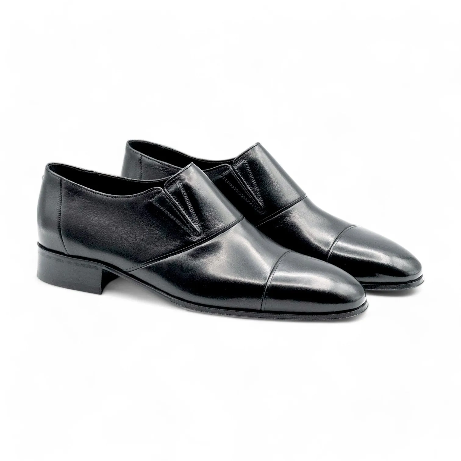 Artioli Decimo Men's Shoes Buffalo Leather Slip-On Cap-Toe Loafers (ART1057)