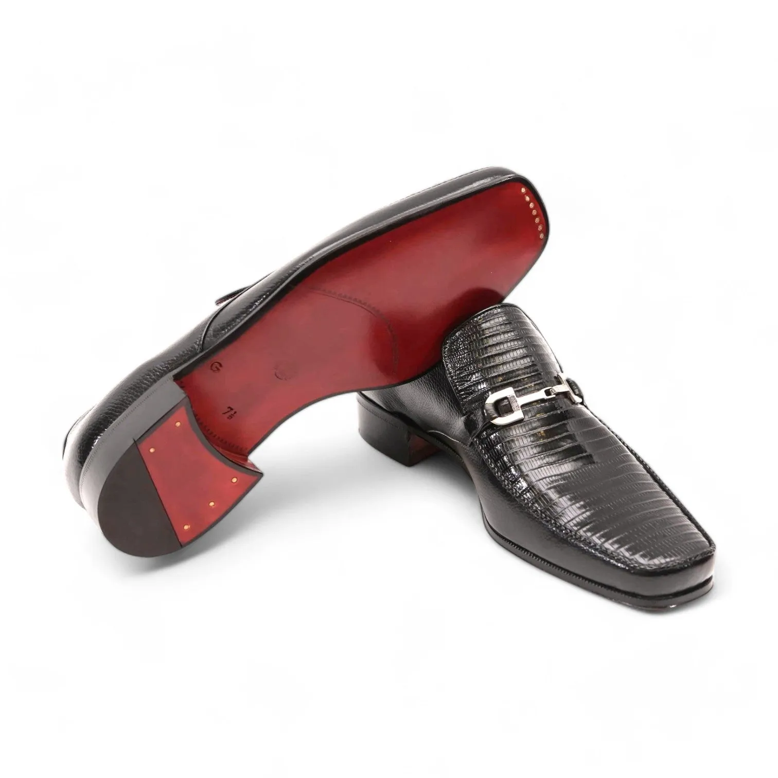 Artioli Fausto Men's Shoes Exotic Lizard / Calf-Skin Leather Horsebit Loafer (ART1084)