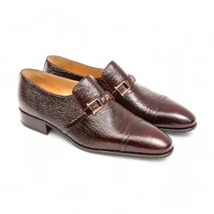 Artioli Flavio Men's Shoes Shark-Skin Leather Horsebit Loafers (ART1012)