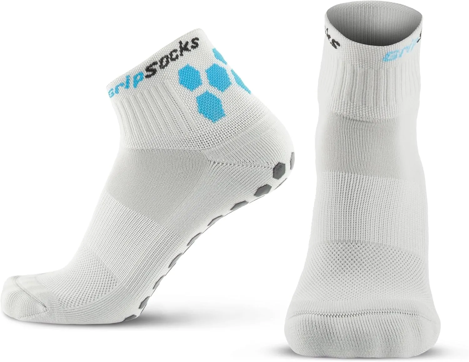 Athletic Grip Socks - Crew Height, Quarter Crew, and No Show - Yoga, Pilates, Soccer, Football, Gym, Crossfit