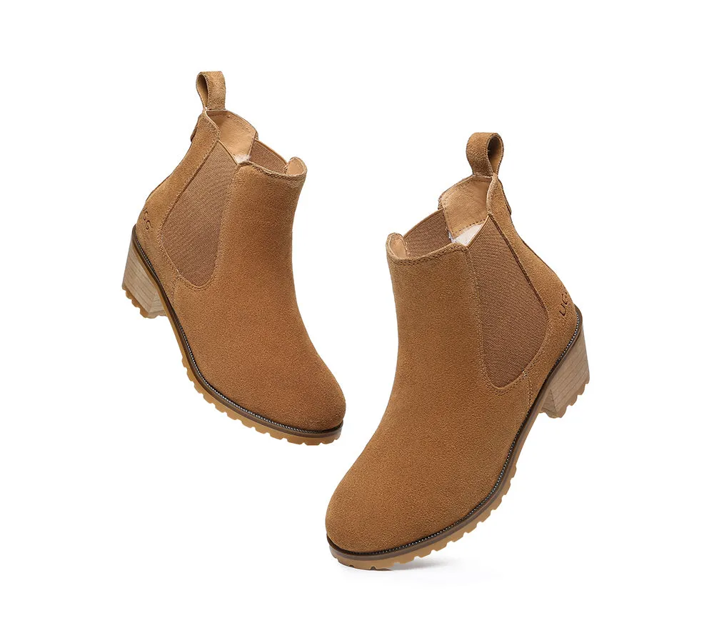 AUSTRALIAN SHEPHERD® UGG Boots Women Sheepskin Wool Block Heel Sylvia