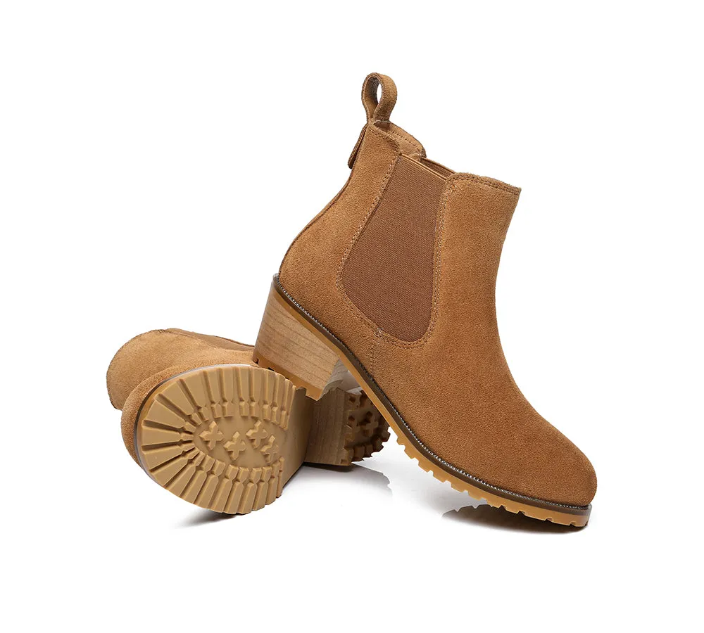 AUSTRALIAN SHEPHERD® UGG Boots Women Sheepskin Wool Block Heel Sylvia