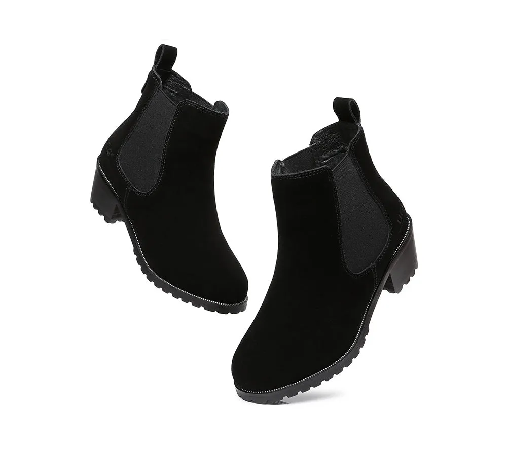 AUSTRALIAN SHEPHERD® UGG Boots Women Sheepskin Wool Block Heel Sylvia