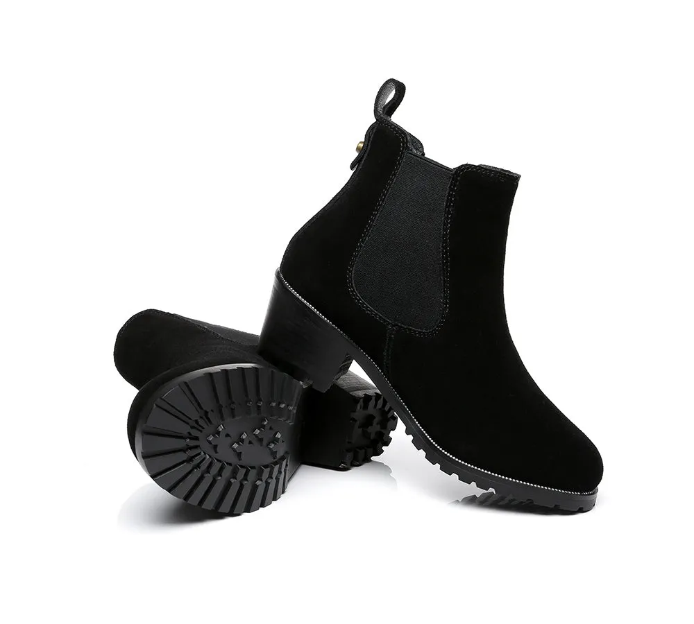 AUSTRALIAN SHEPHERD® UGG Boots Women Sheepskin Wool Block Heel Sylvia