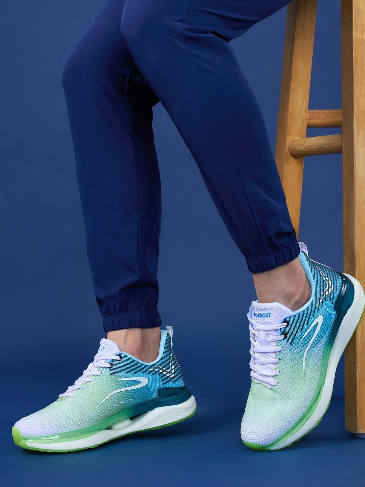 Avant Men's BounceMax Walking shoes-White/Blue/Green