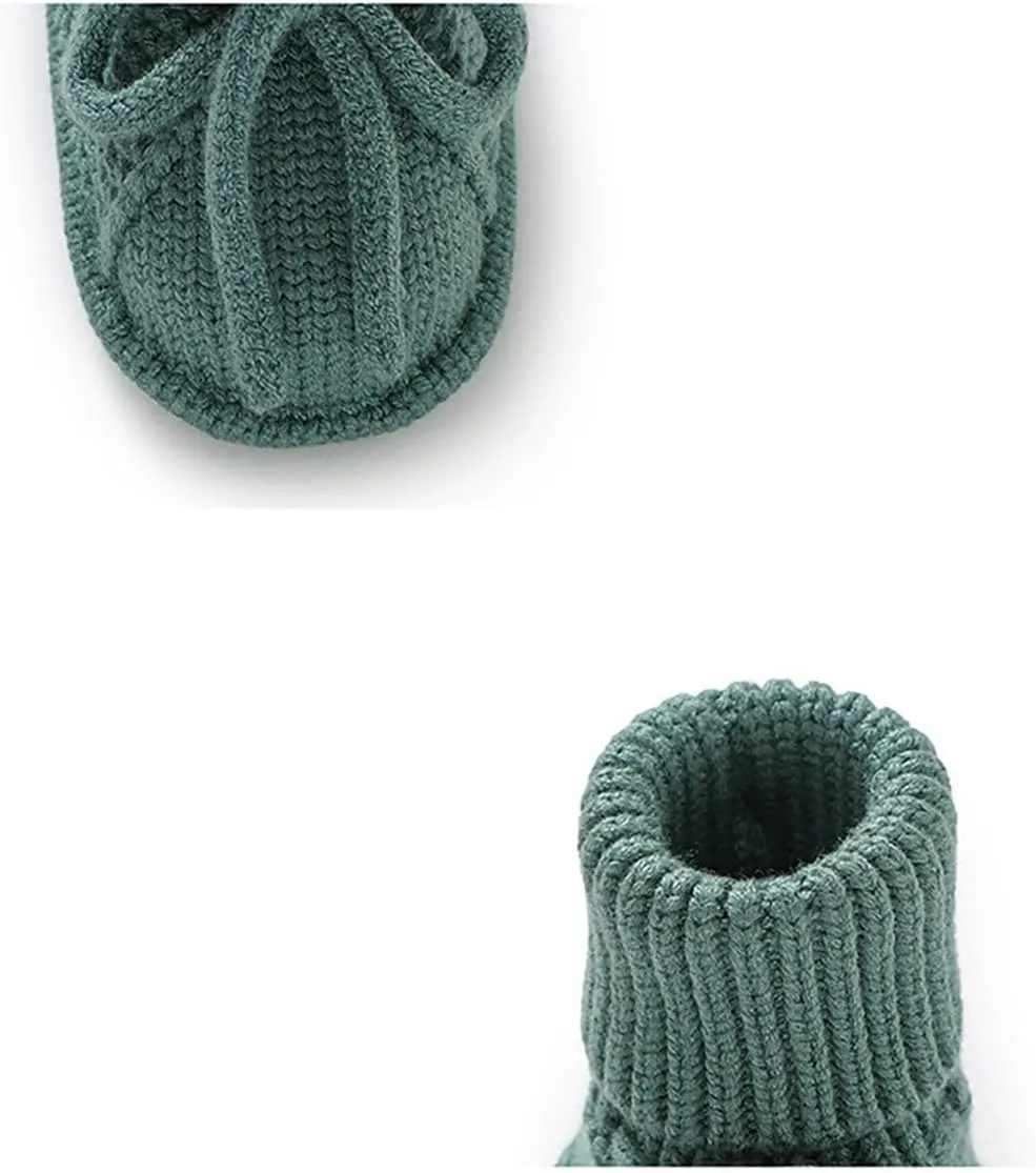 Baby Booties Newborn Sock Boots Hand Knitting Crochet Infant Boy Girl Cozy Shoes Indoor Breathable Walking Shoes