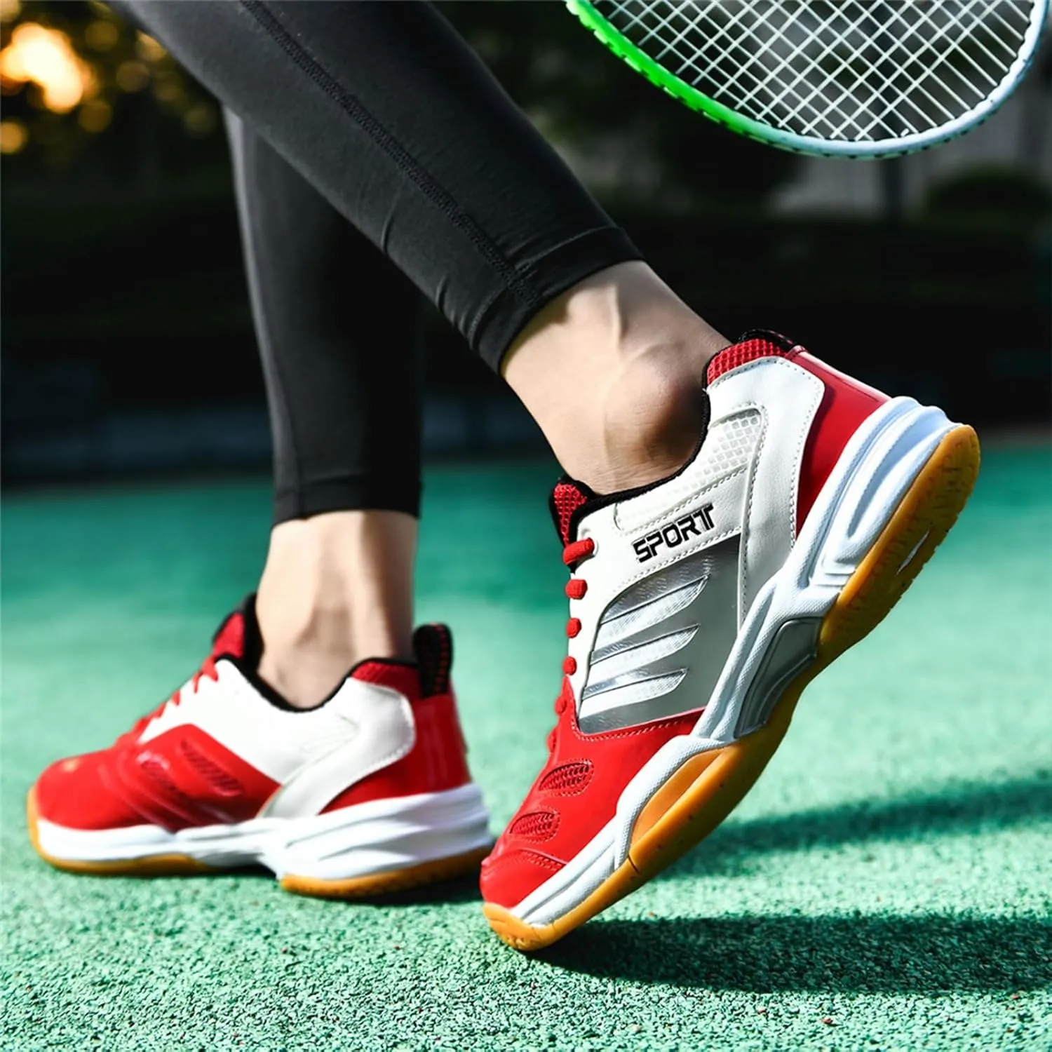 Badminton Tennis Shoes for Mens Women Pickleball Sneakers Casual Indoor Court Shoes for Racketball Table Tennis Squash Volleyball