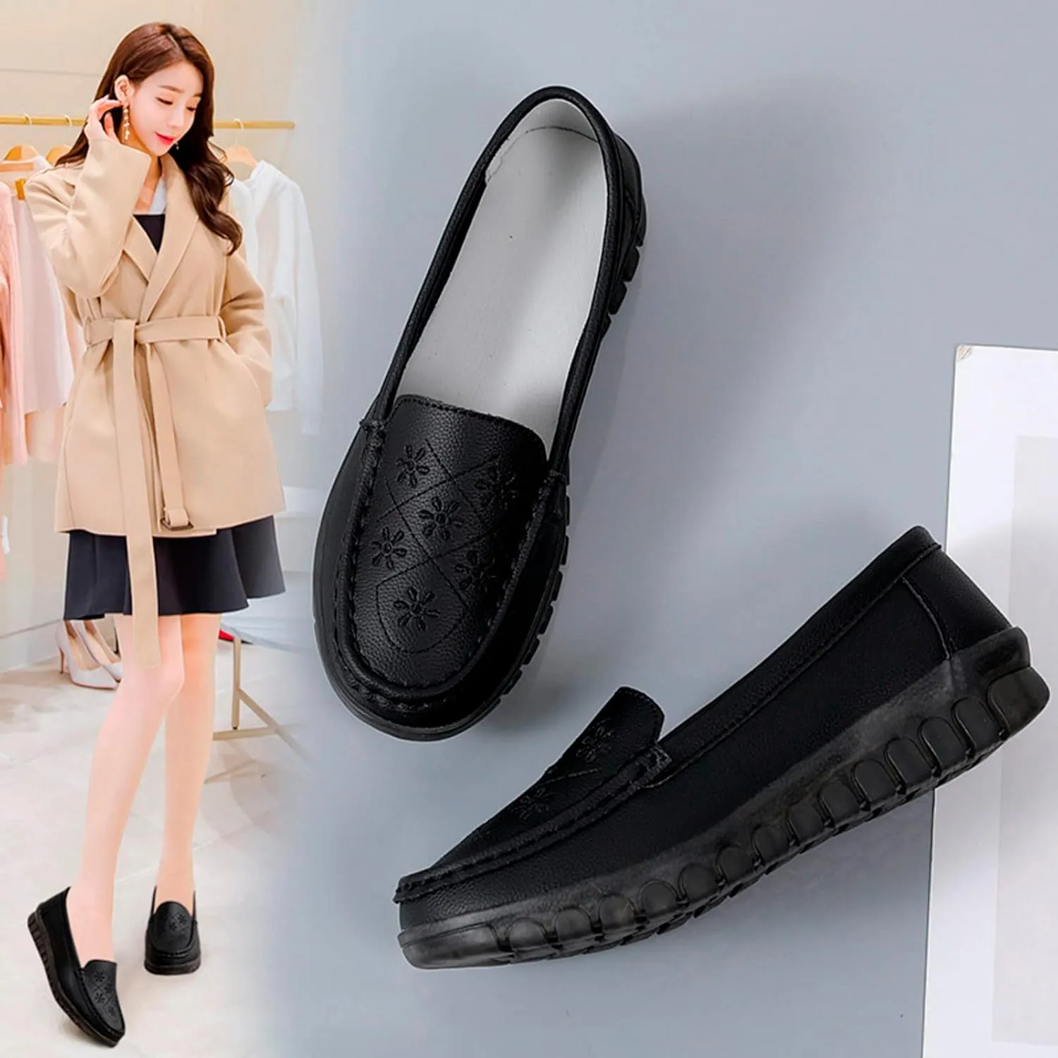 Barefoot Shoes Women Fashion Sneakers for Women 2024 Black Loafers Women Closed Head Cute Cozy Christmas Running Shoes Women Wide Toe Box Trendy Casual