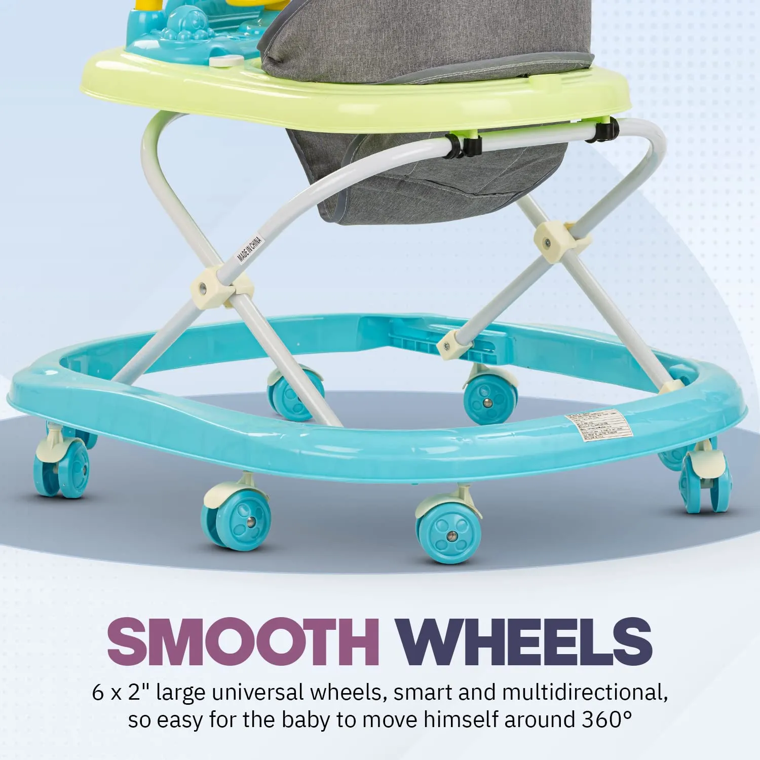 Baybee Luno Baby Walker for Kids with 3 Height Adjustable, Tray & Removeable Musical Toys