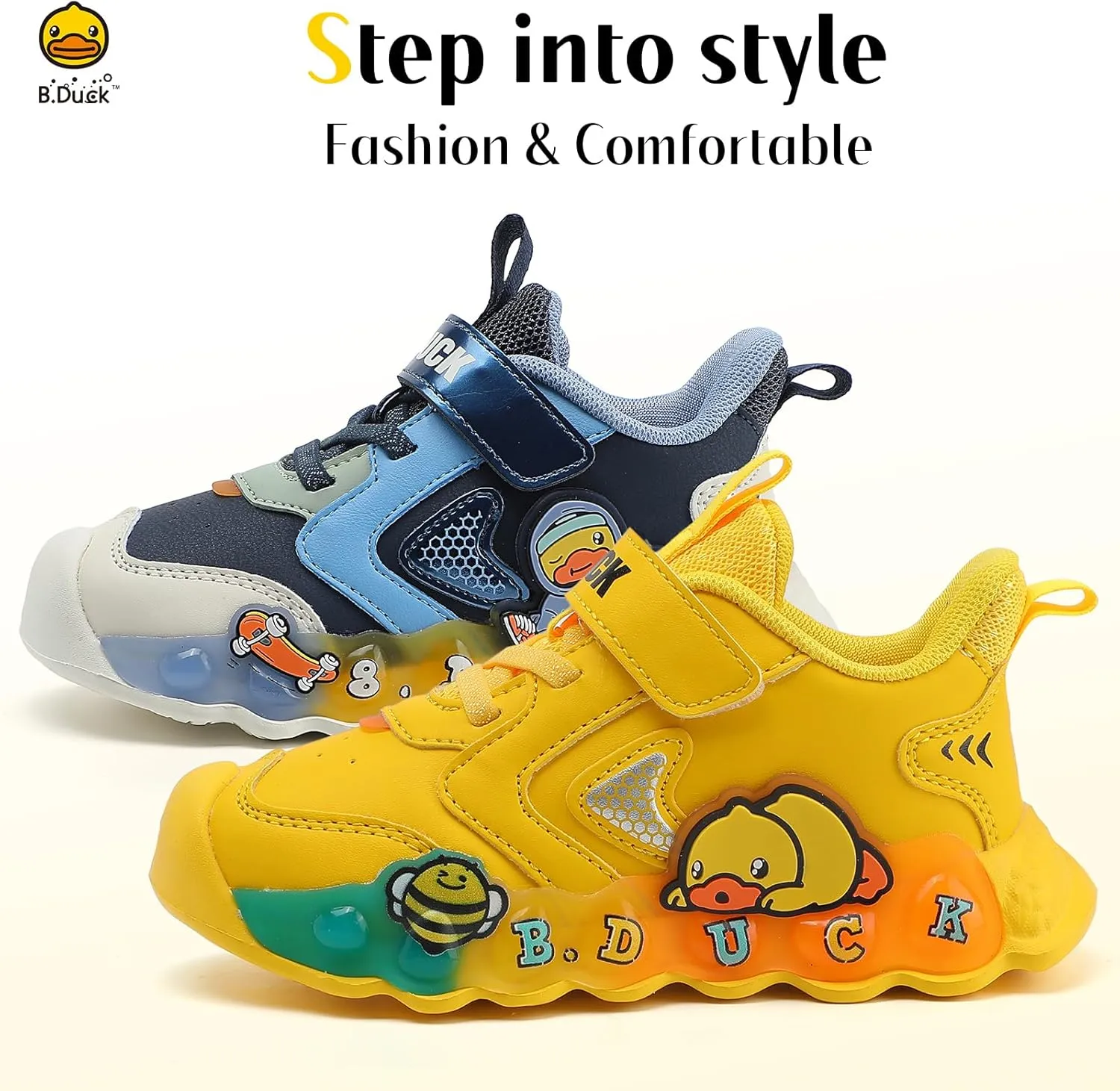 B.Duck Toddler Shoes for Girl and Boy [Toddler 4-Toddler 12] Kids Shoes Toddler Sneakers Girls Shoes Toddler Running Shoes Toddler Sneakers for Toddler/Little Kid Shoes