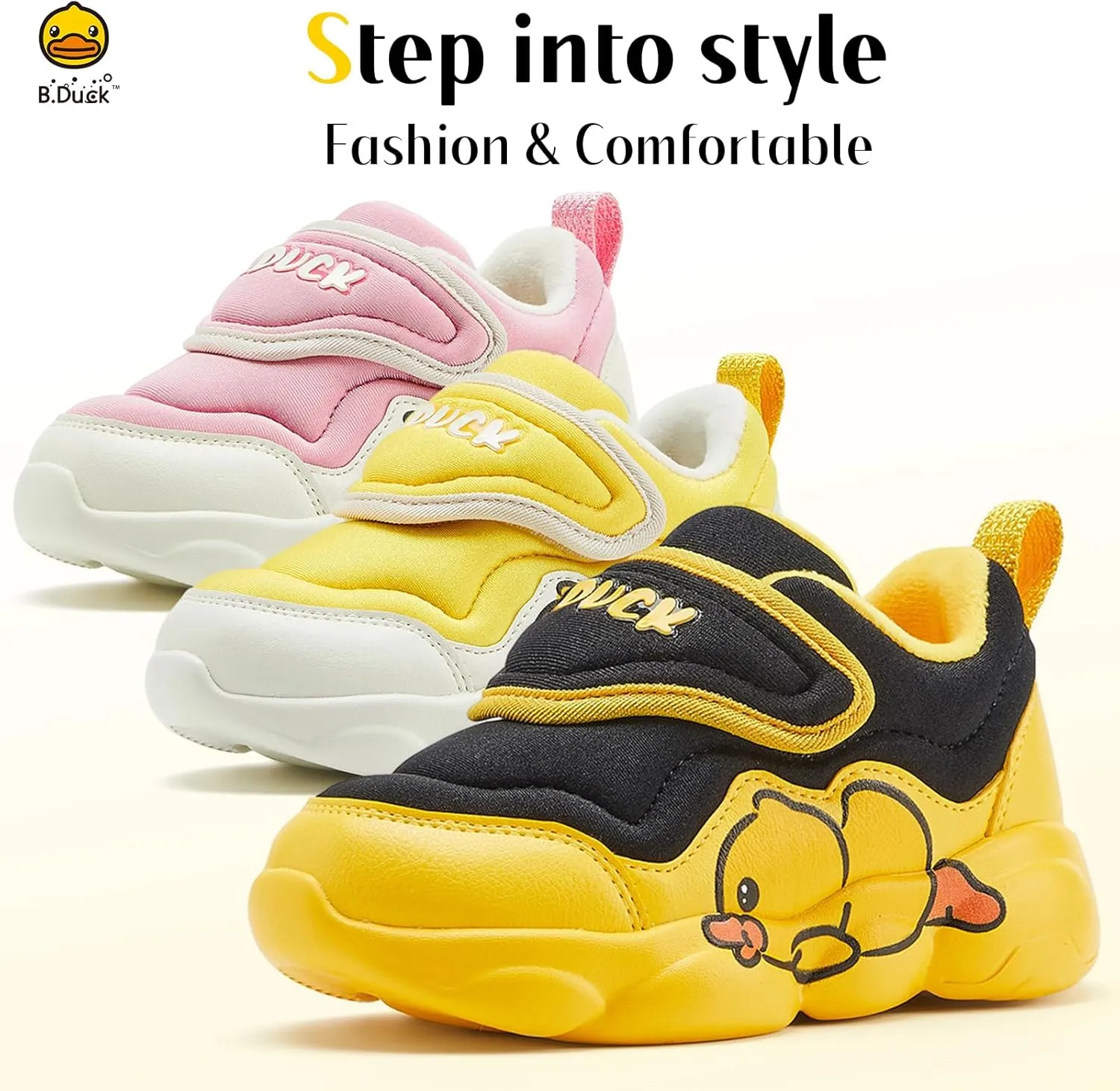 B.Duck Toddler Shoes for Girl and Boy - Warm and Cozy Kids Sneakers