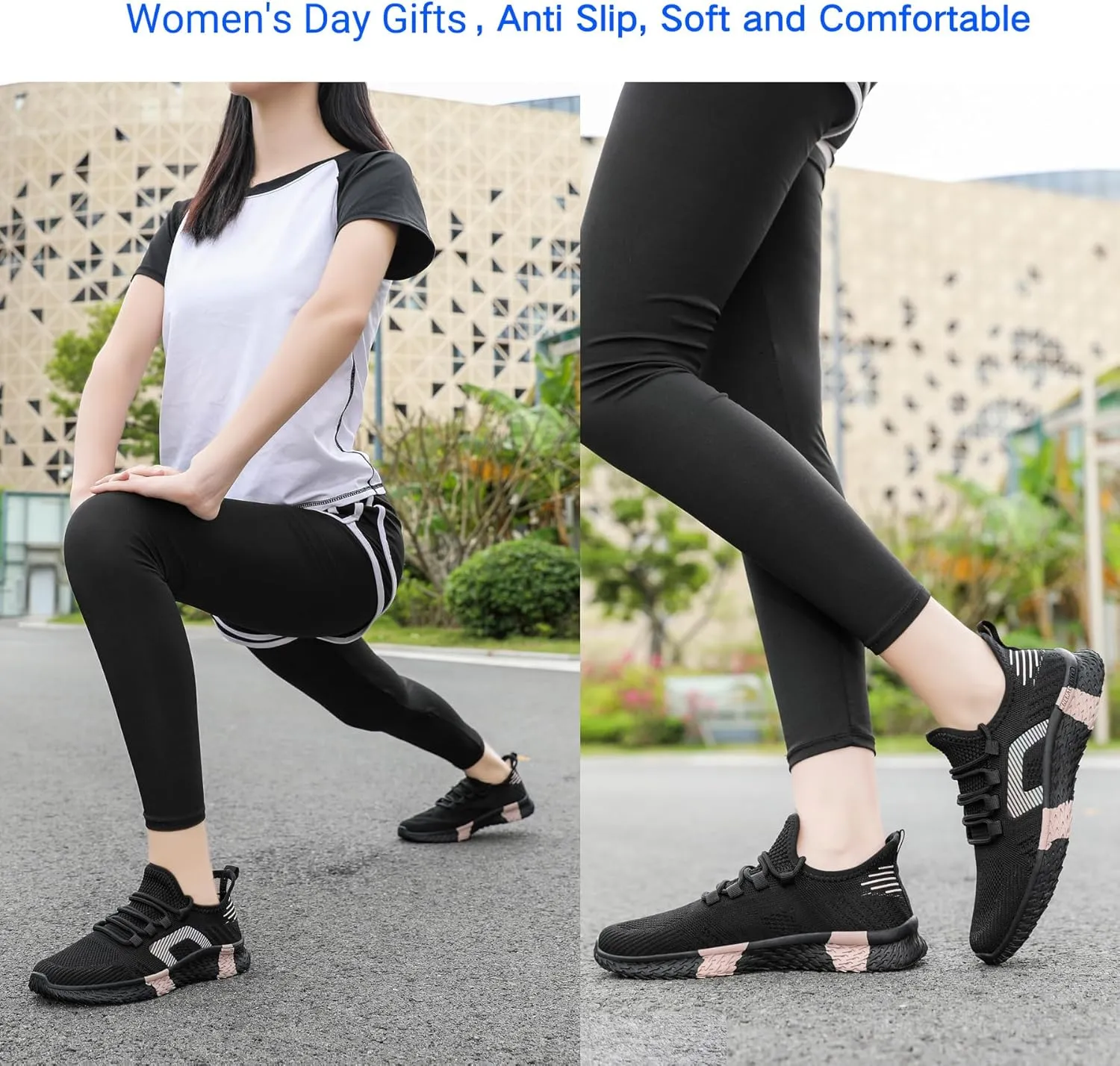 Beita Womens Running Shoes Non Slip Walking Sneakers Breathable Sports Shoes for Gym Travel Work