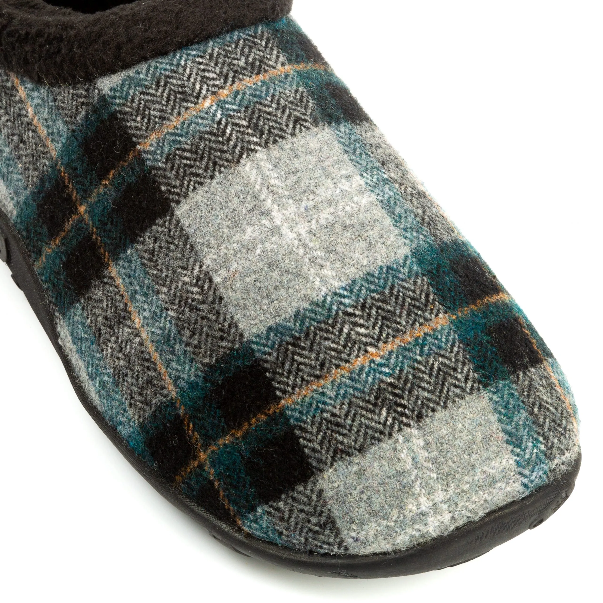 Ben - Grey Blue Black Check Men's Slippers