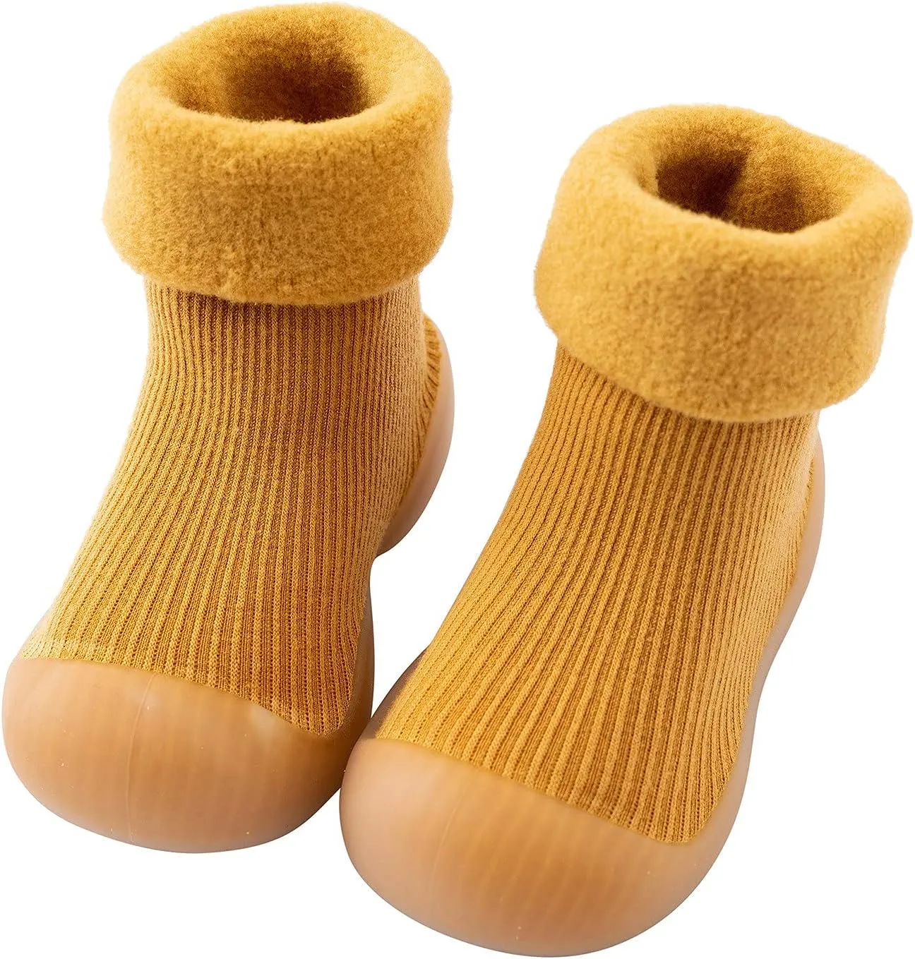 Big Kids Pool Shoes Kids Toddler Baby Boys Girls Solid Warm Knit Soft Sole Rubber Shoes Fuzzy Toddler Slippers