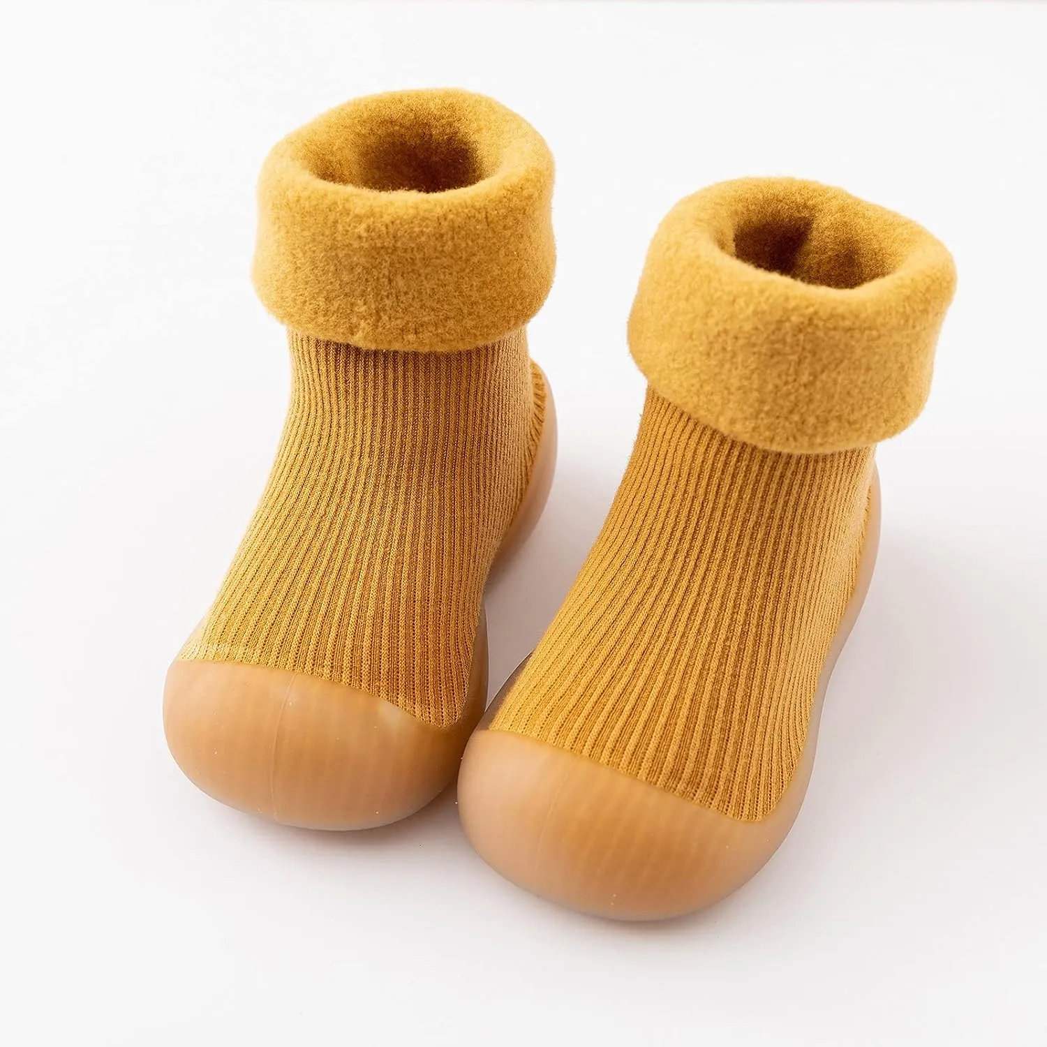 Big Kids Pool Shoes Kids Toddler Baby Boys Girls Solid Warm Knit Soft Sole Rubber Shoes Fuzzy Toddler Slippers