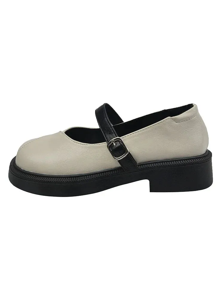 binfenxie  -Top quality Women's New Spring Autumn Mary Jane Mid Heel 4cm Fashion Comfortable Loafers Casual Women's Shoes