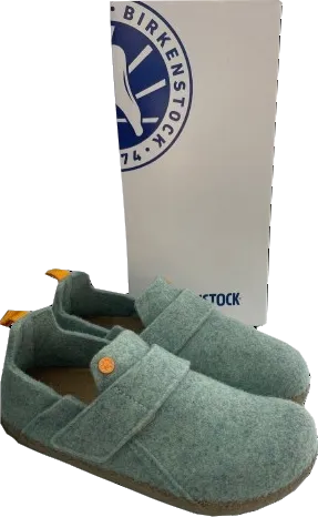 Birkenstock Mint Green Zermatt Kids Wool Felt Slippers Bnib UK 2 EU 34 👼