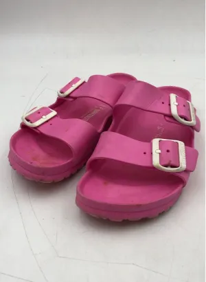 Birkenstock Women's Pink Open Toe Slip-On Slide Sandals - Size EUR 38