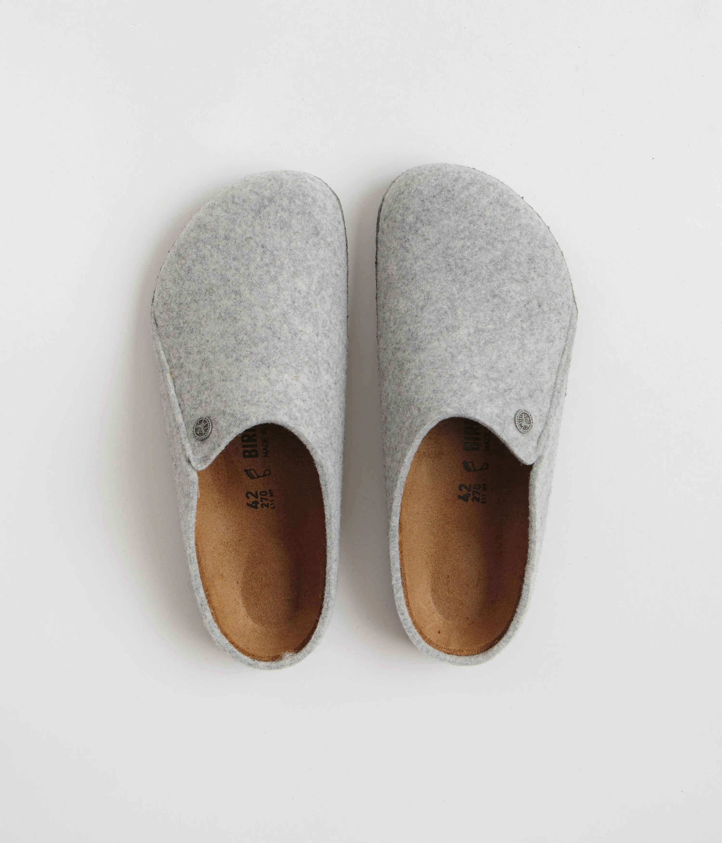 Birkenstock Zermatt Felt Slippers - Light Grey