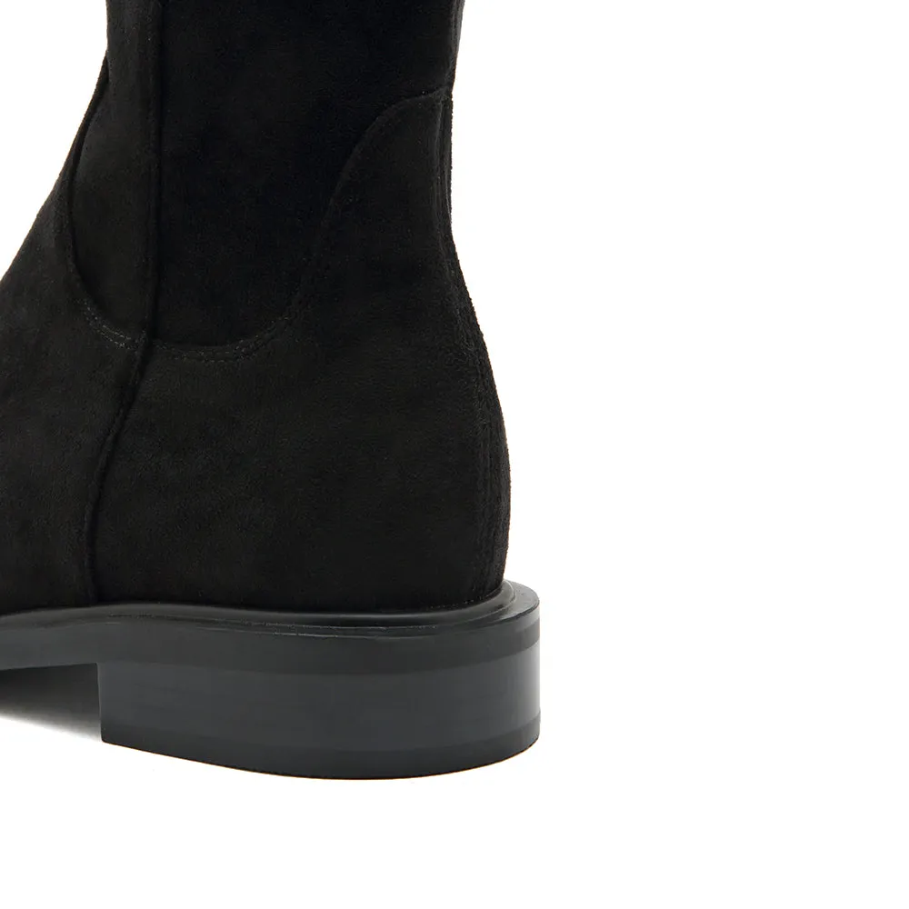Black Over The Knee Sock Boots