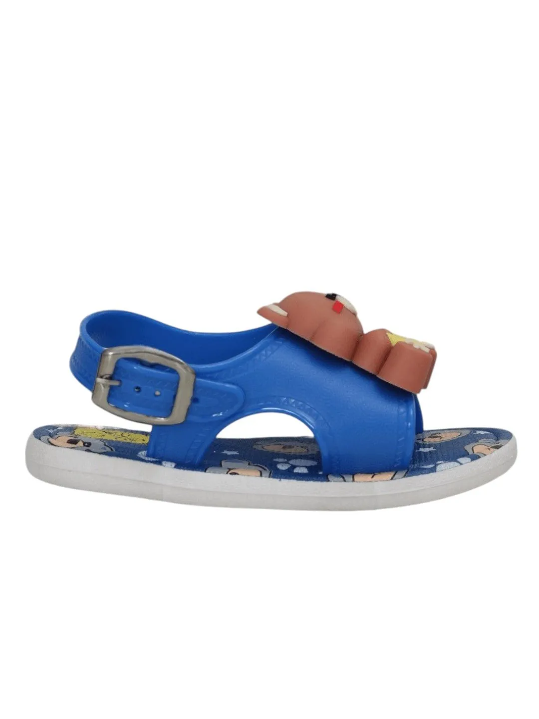 Blue Teddy Applique Sandals for Kids
