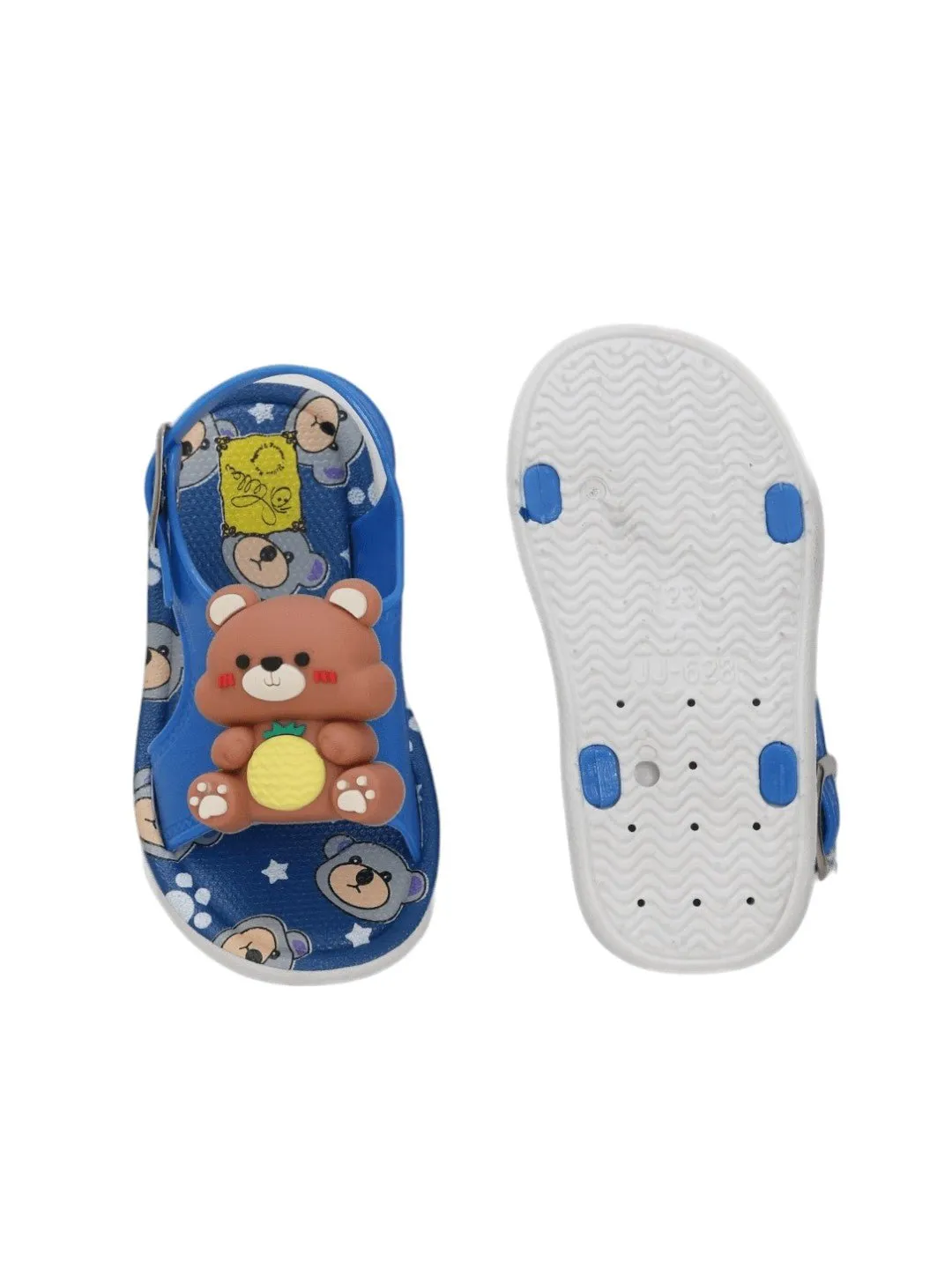 Blue Teddy Applique Sandals for Kids