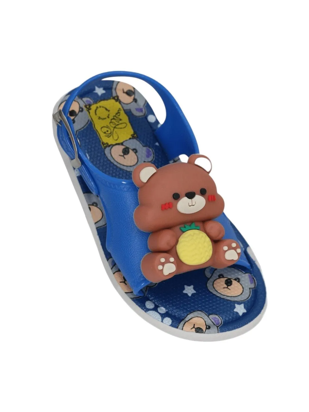 Blue Teddy Applique Sandals for Kids