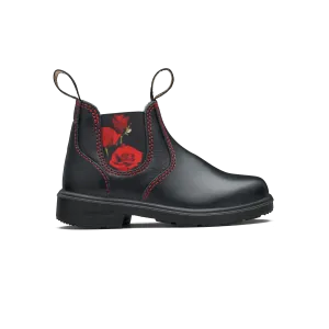 Blundstone 2252 - Kids Black with Red Rose Elastic