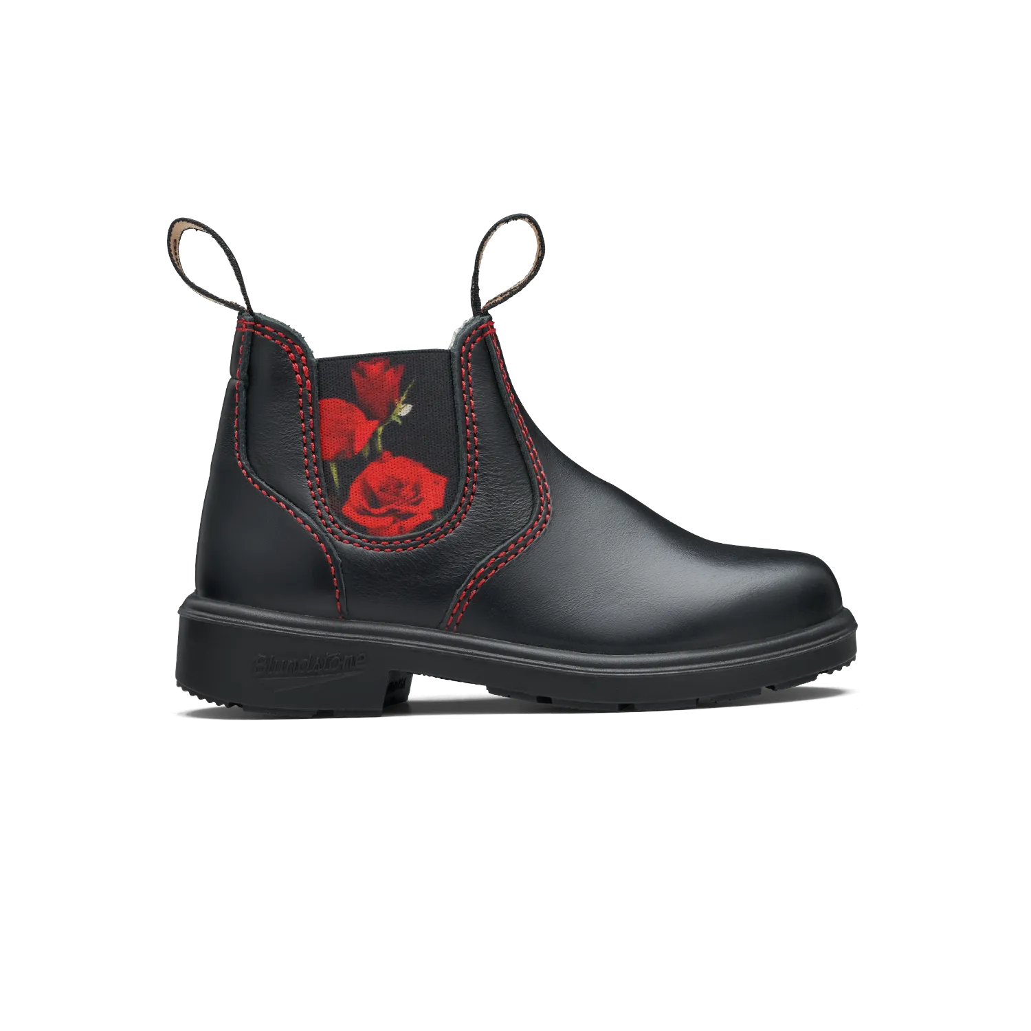 Blundstone 2252 - Kids Black with Red Rose Elastic