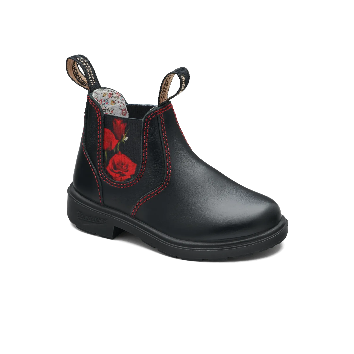 Blundstone 2252 - Kids Black with Red Rose Elastic