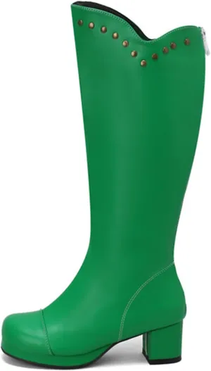 Boots for Women Chunky Heel Square Toe Knee High Boots Solid Color Platform Studded Casual Trendy Women Boots