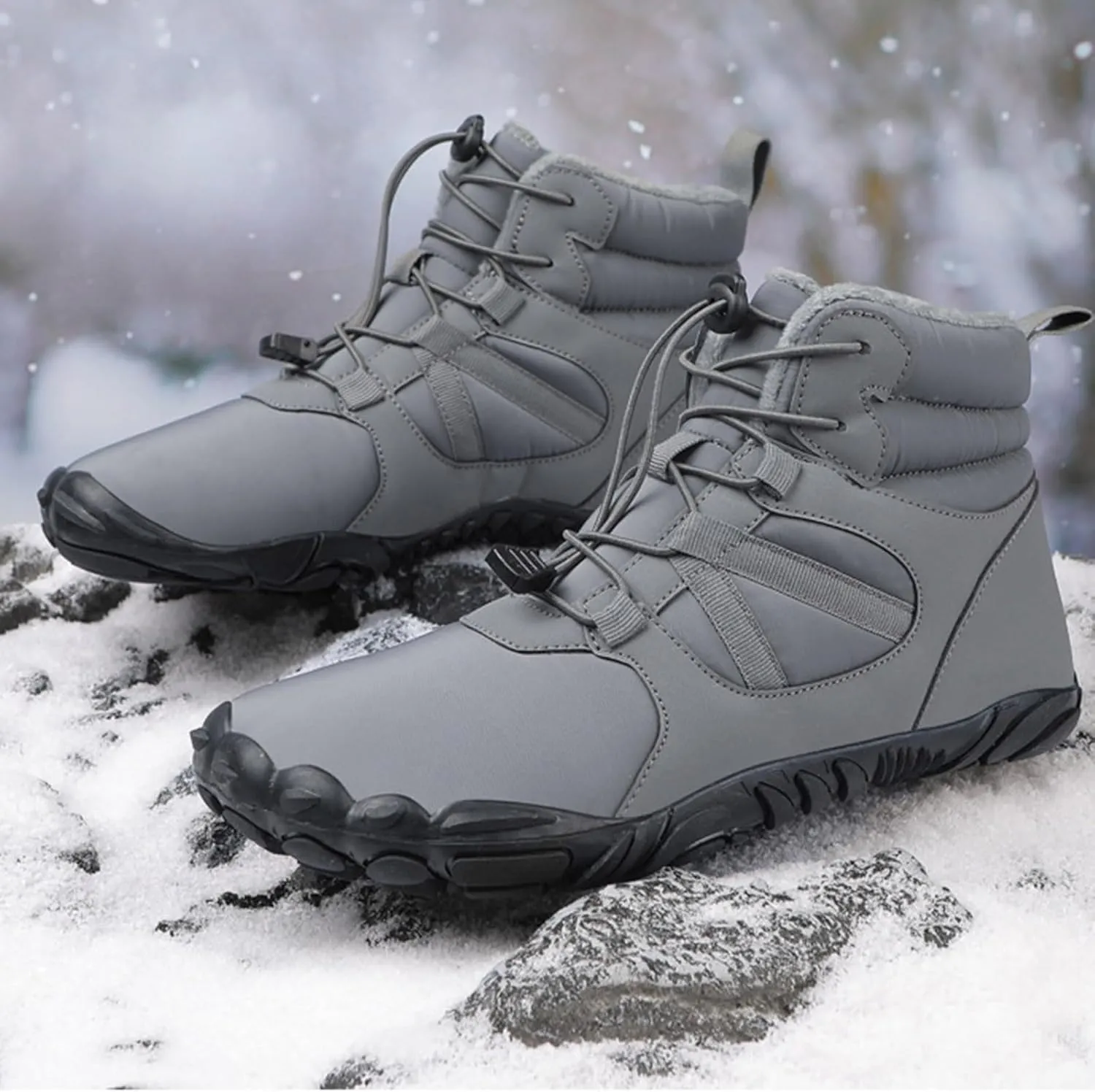 Boots for Women Fur Lined Warm Comfortable Snow Shoes Anti Slip Elastic Gore Trendy Winter Outdoor Hiking Shoes