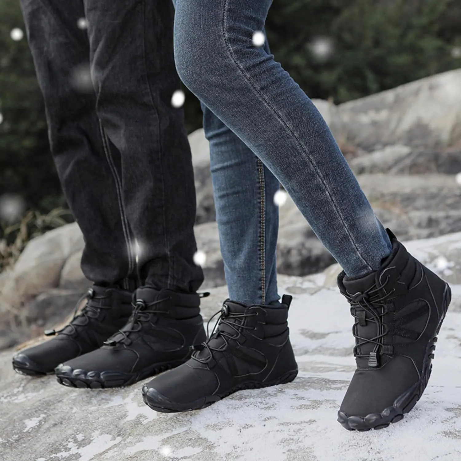 Boots for Women Fur Lined Warm Comfortable Snow Shoes Anti Slip Elastic Gore Trendy Winter Outdoor Hiking Shoes